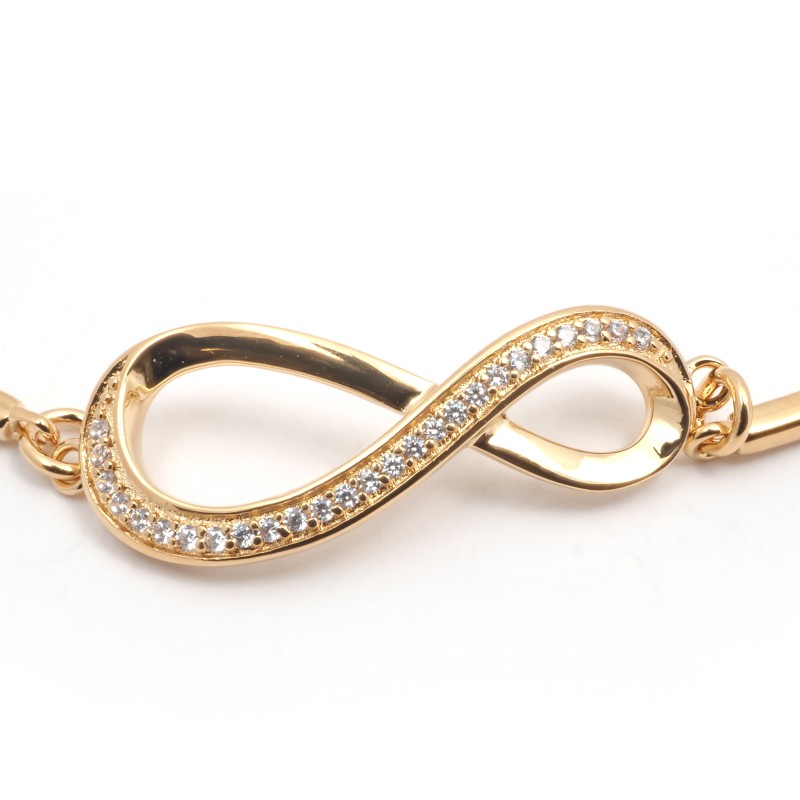 Bracelet Rigide femme carador en plaqué or avec oxydes de zirconium signe infini