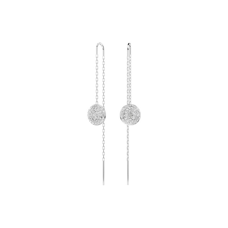 BOUCLES D OREILLES FEMME SWAROVSKI METEORA METAL ARGENTE CRISTAUX BLANCS