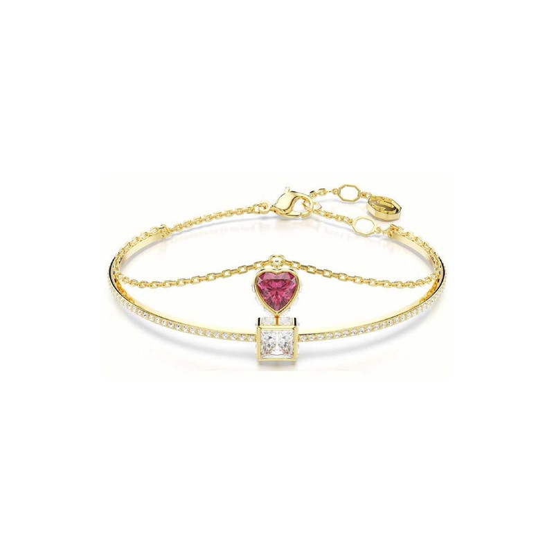 BRACELET FEMME SWAROSVKI CHROMA SOFT HEART METAL DORE ET CRISTAUX BICOLORES