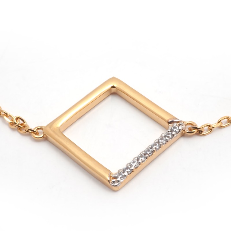 Bracelet fantaisie femme carador en plaqué or avec oxydes de zirconium