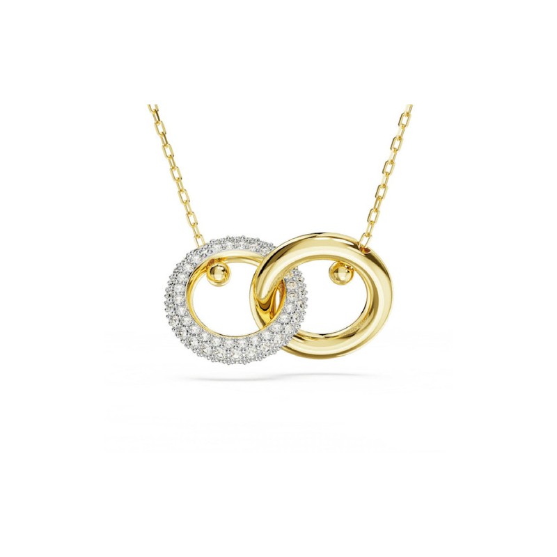 COLLIER FEMME SWAROVSKI DEXTERA METAL DORE CRISTAUX BLANCS