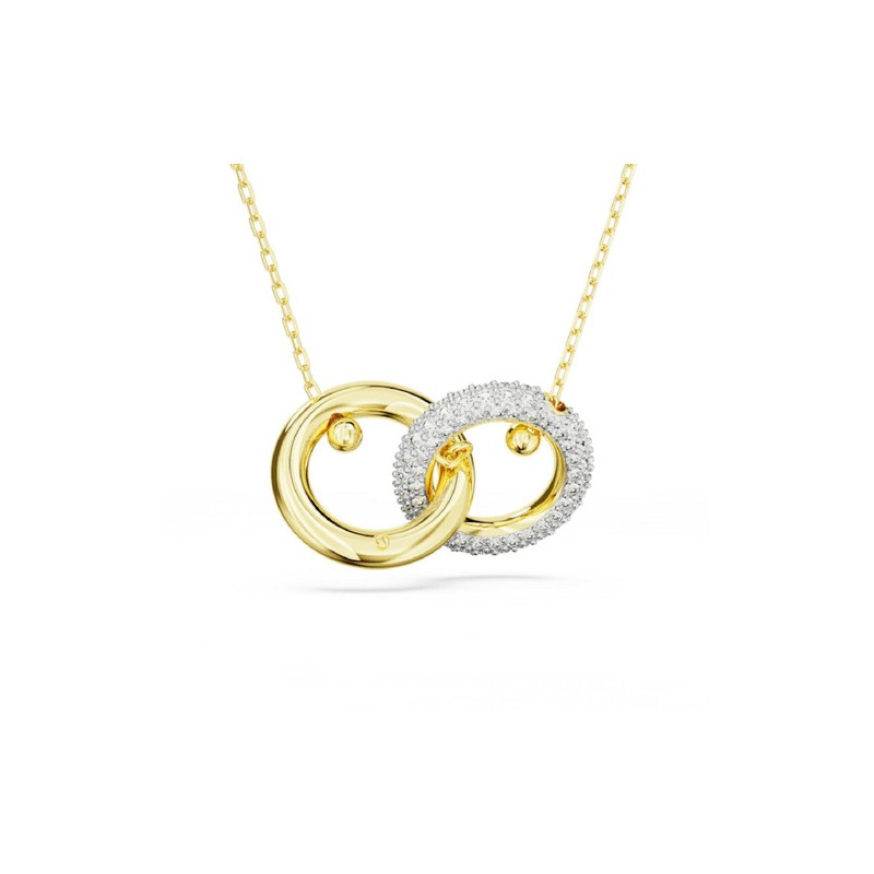 COLLIER FEMME SWAROVSKI DEXTERA METAL DORE CRISTAUX BLANCS