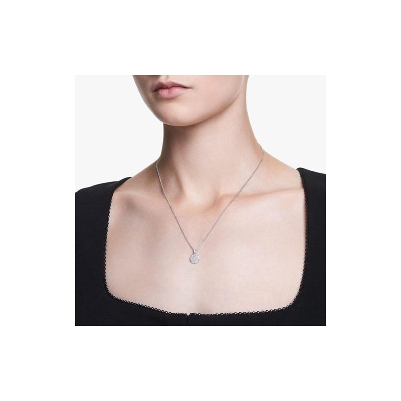 COLLIER FEMME SWAROVSKI METEORA  METAL ARGENTE CRISTAUX BLANCS