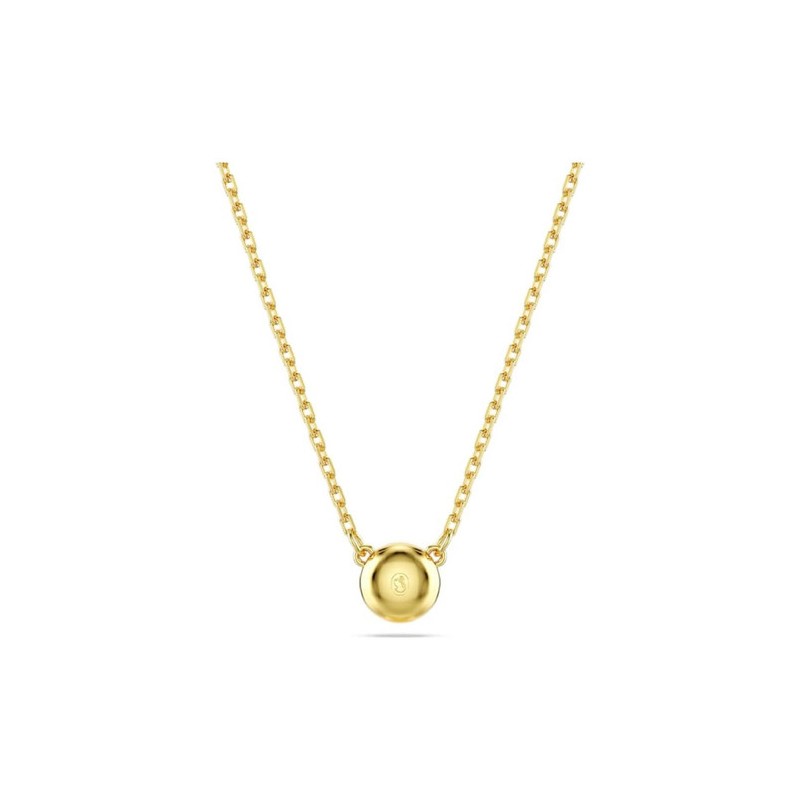 COLLIER FEMME SWAROVSKI IMBER METAL DORE CRISTAUX BLANCS