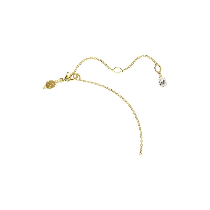 COLLIER FEMME SWAROVSKI IMBER METAL DORE CRISTAUX BLANCS