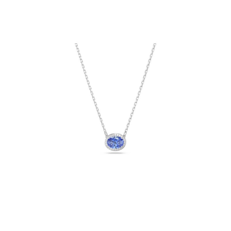 COLLIER FEMME SWAROVSKI CONSTELLA METAL ARGENTE CRISTAUX BLANCS ET BLEU