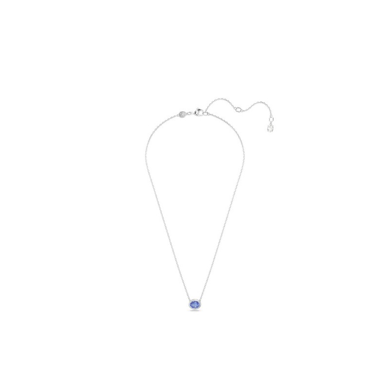 COLLIER FEMME SWAROVSKI CONSTELLA METAL ARGENTE CRISTAUX BLANCS ET BLEU