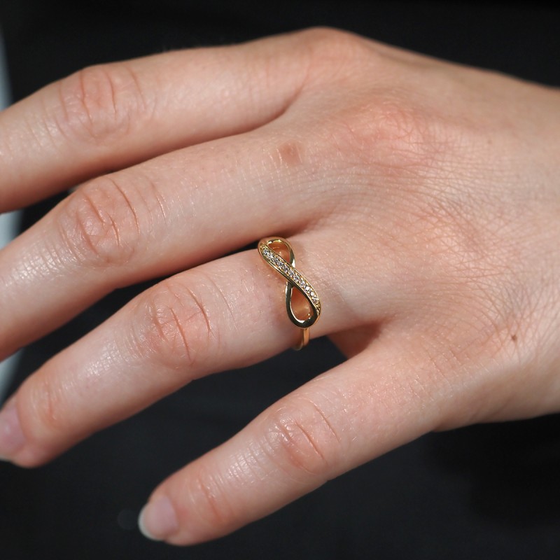 Bague Femme Carador - Plaqué Or - Oxydes de Zirconium - Motif infini