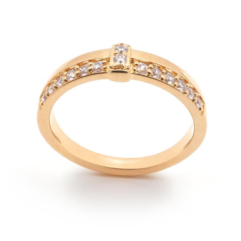 Bague Fantaisie femme carador en plaqué or avec oxydes de zirconium