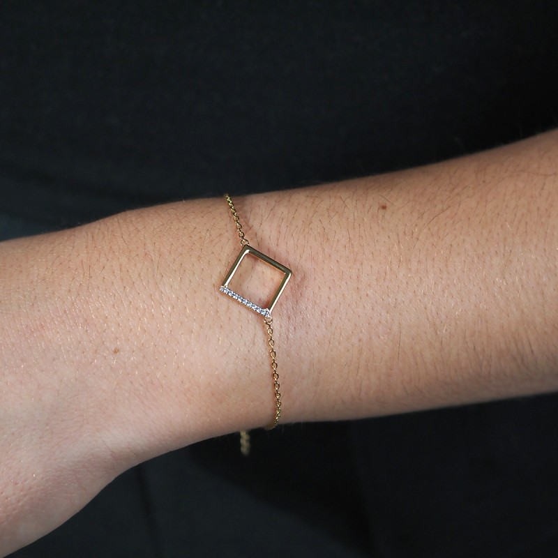 Bracelet fantaisie femme carador en plaqué or avec oxydes de zirconium