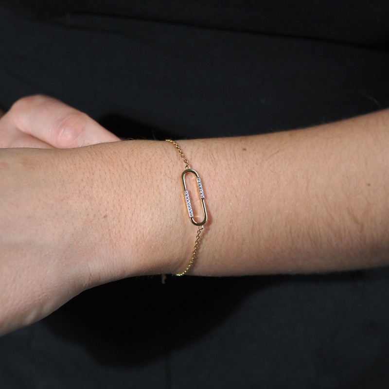 Bracelet fantaisie femme carador en plaqué or avec oxydes de zirconium