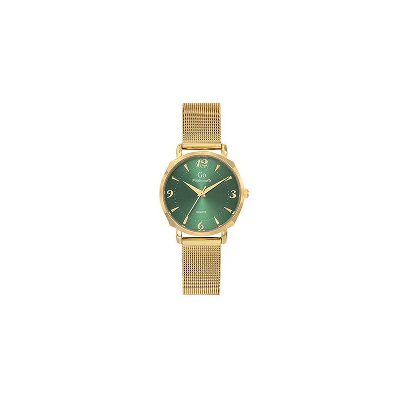 Montre Go femme bracelet métallique doré