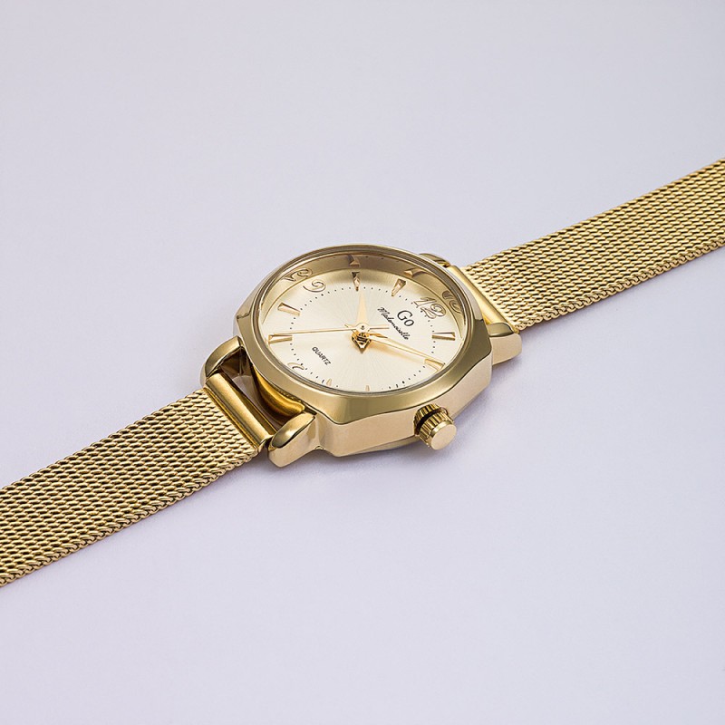 Montre Go Femme Bracelet Métal Doré