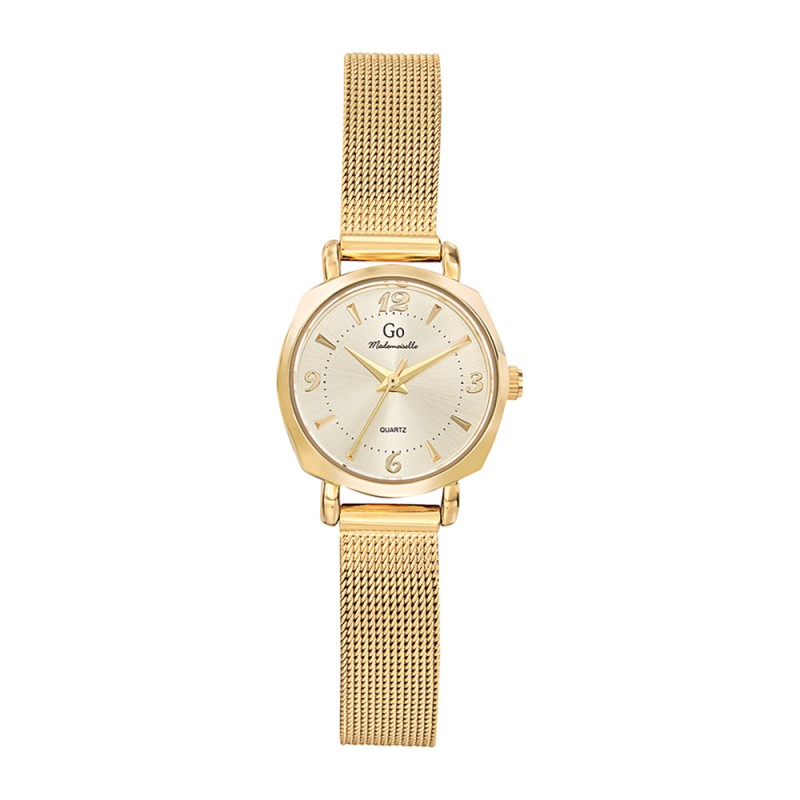 Montre Go Femme Bracelet Métal Doré