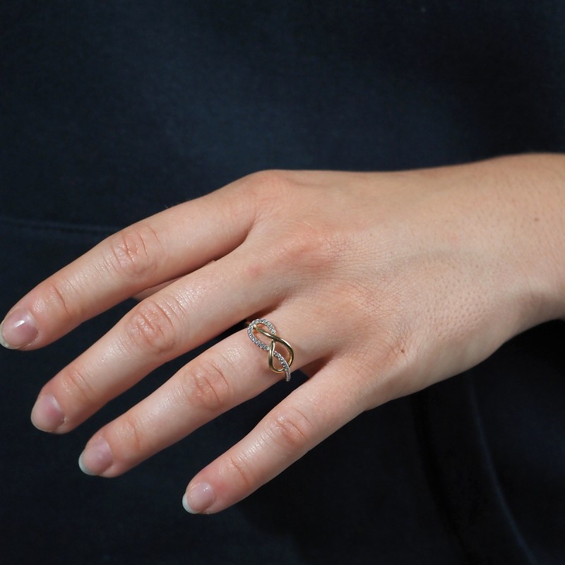 Bague fantaisie femme carador en plaqué or avec oxydes de zirconium