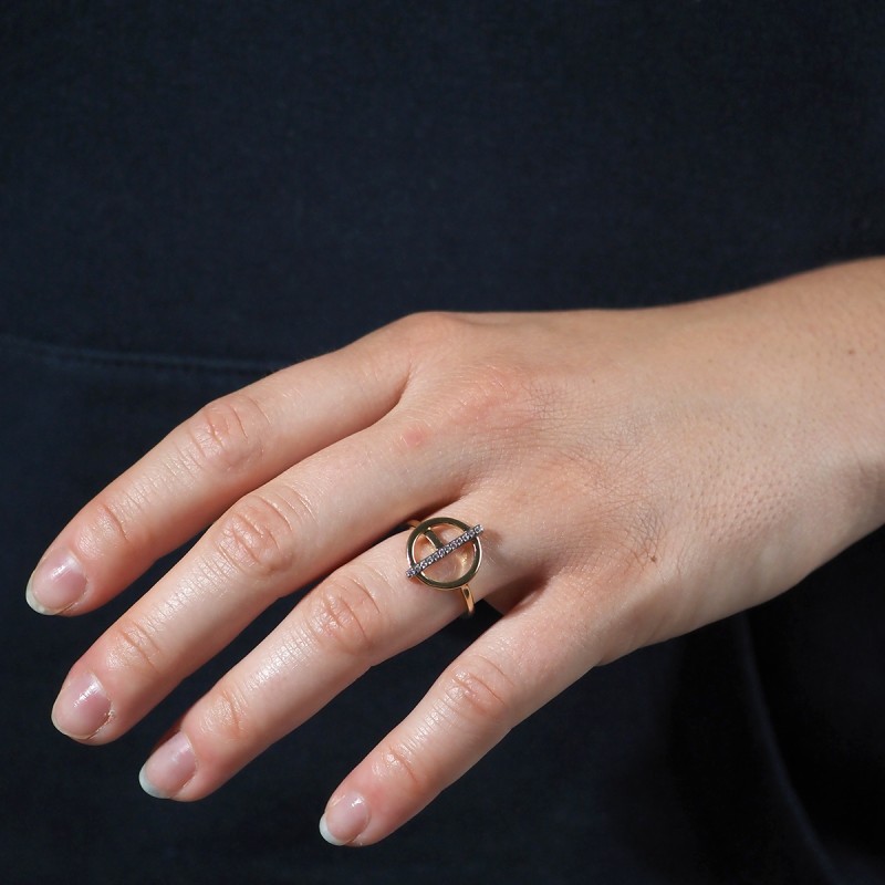 Bague fantaisie femme carador en plaqué or avec oxydes de zirconium