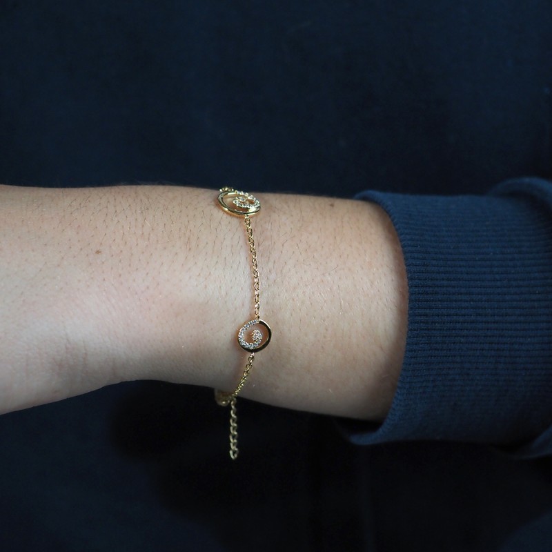 Bracelet Femme Carador en Plaqué Or et Oxydes de zirconium