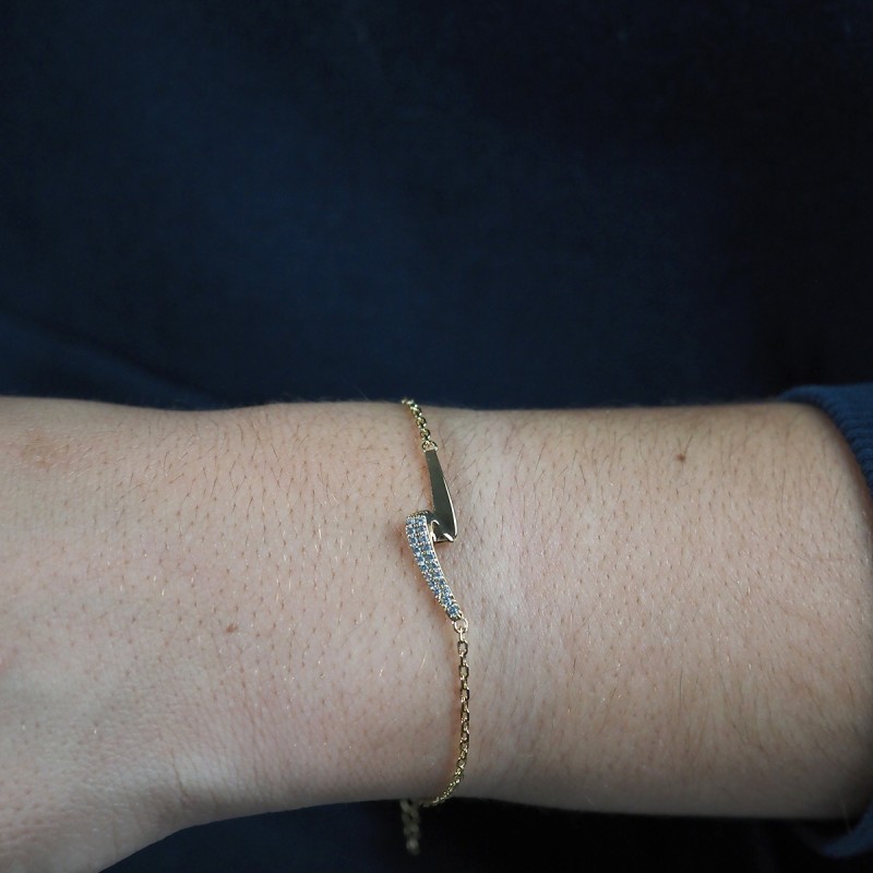 Bracelet fantaisie femme carador en plaqué or avec oxydes de zirconium