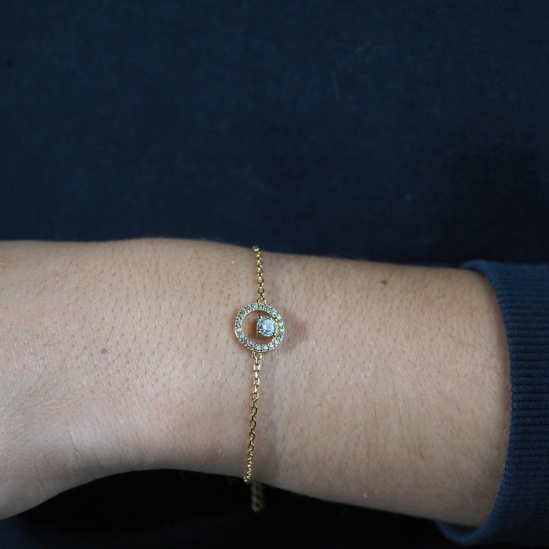 Bracelet fantaisie femme carador en plaqué or avec oxydes de zirconium