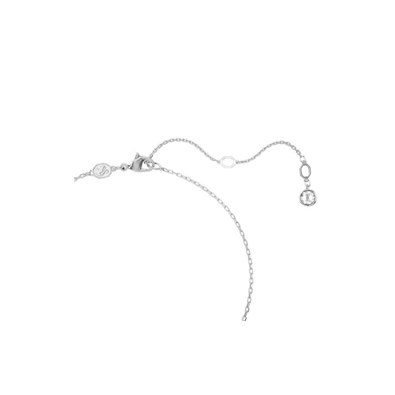 COLLIER FEMME SWAROVSKI IDYLLIA METAL ARGENTE CRISTAUX BLANC ET BLEU