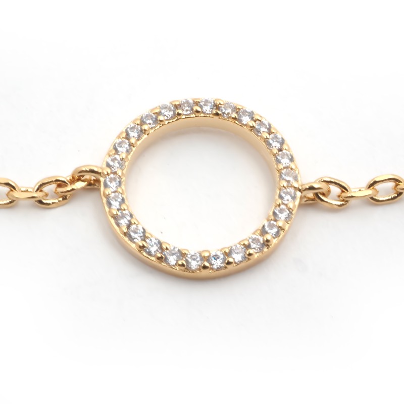 Bracelet femme carador en plaqué or avec oxydes de zirconium motif cercle serti