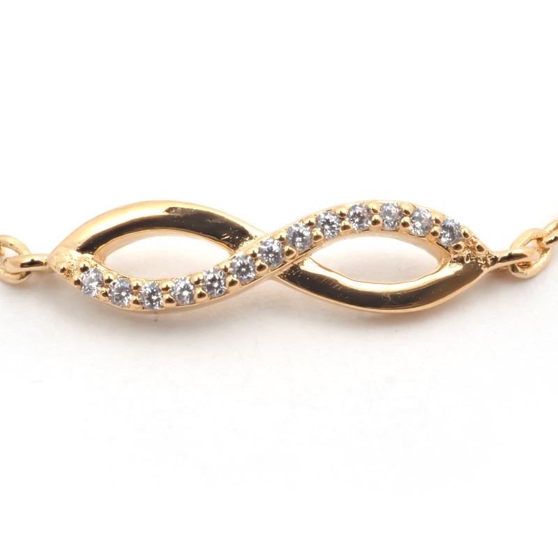 Bracelet femme carador en plaqué or avec oxydes de zirconium motif infini