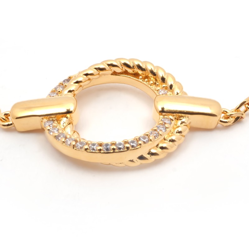 Bracelet fantaisie femme carador en plaqué or avec oxydes de zirconium cercles entrelacés