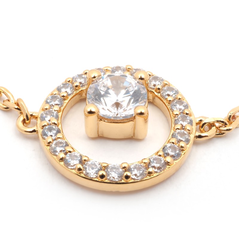 Bracelet fantaisie femme carador en plaqué or avec oxydes de zirconium