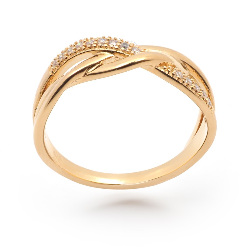 Bague fantaisie femme carador en plaqué or avec oxydes de zirconium