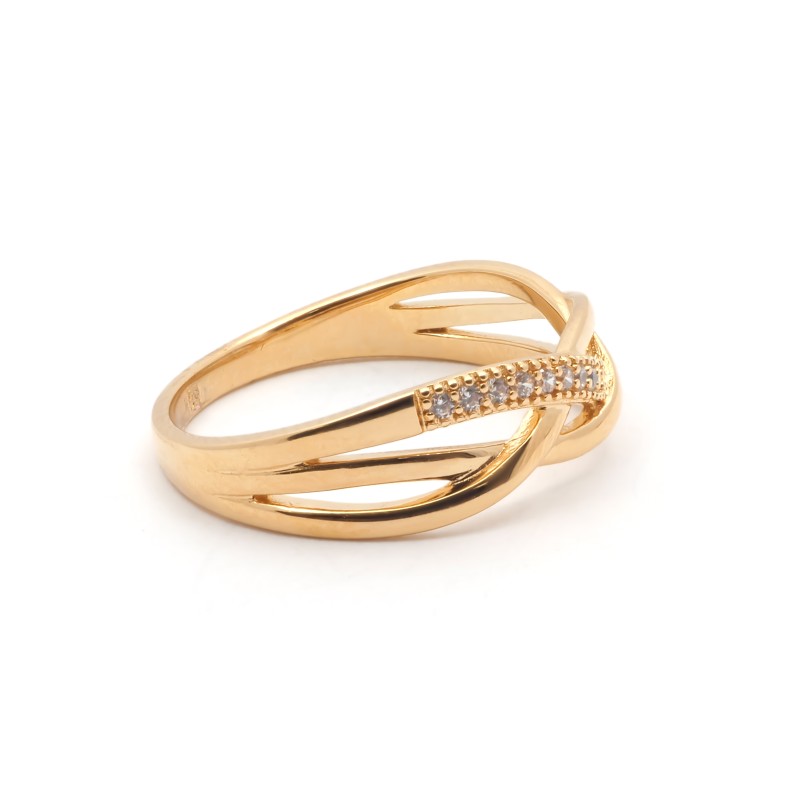 Bague fantaisie femme carador en plaqué or avec oxydes de zirconium