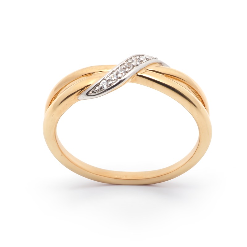 Bague fantaisie femme carador en plaqué or avec oxydes de zirconium