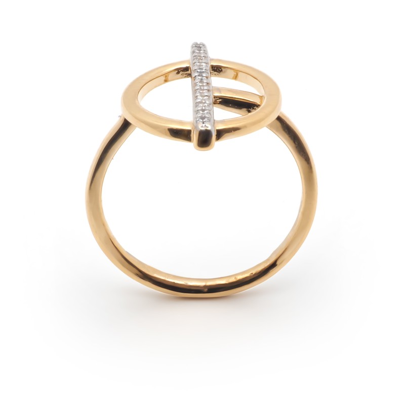 Bague fantaisie femme carador en plaqué or avec oxydes de zirconium