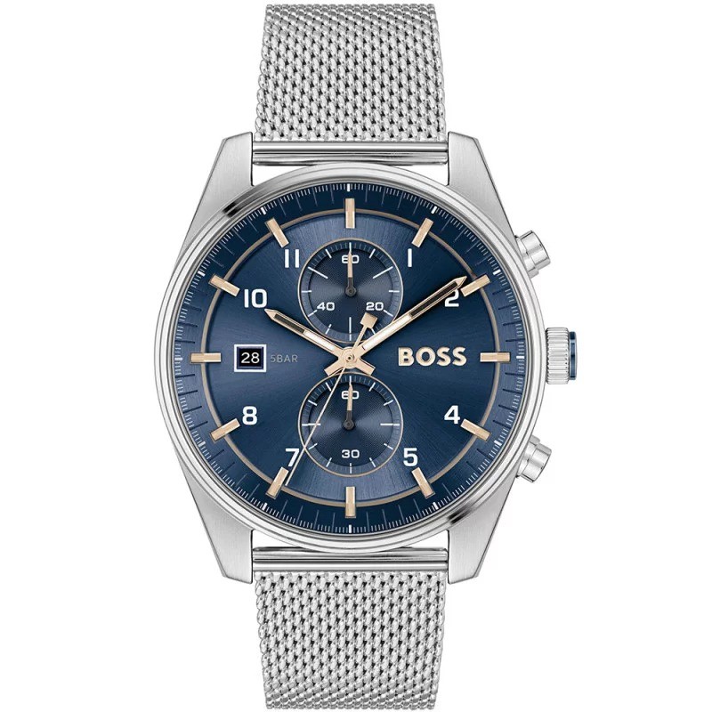 Montre Boss Skytraveler en Acier Argenté