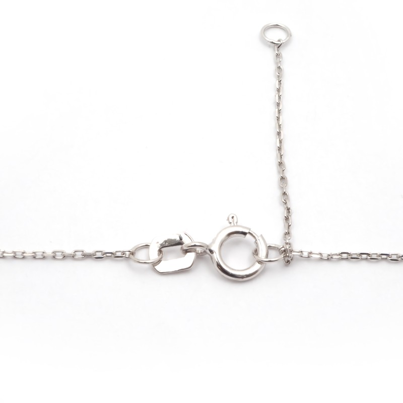 Collier Carador collection trendy plume or banc 375/000 et zircons