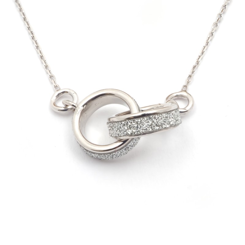 Collier Carador en or blanc 375/000 et glitter