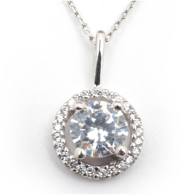 Collier Carador baroques or blanc 375/000 et oxydes de zirconium