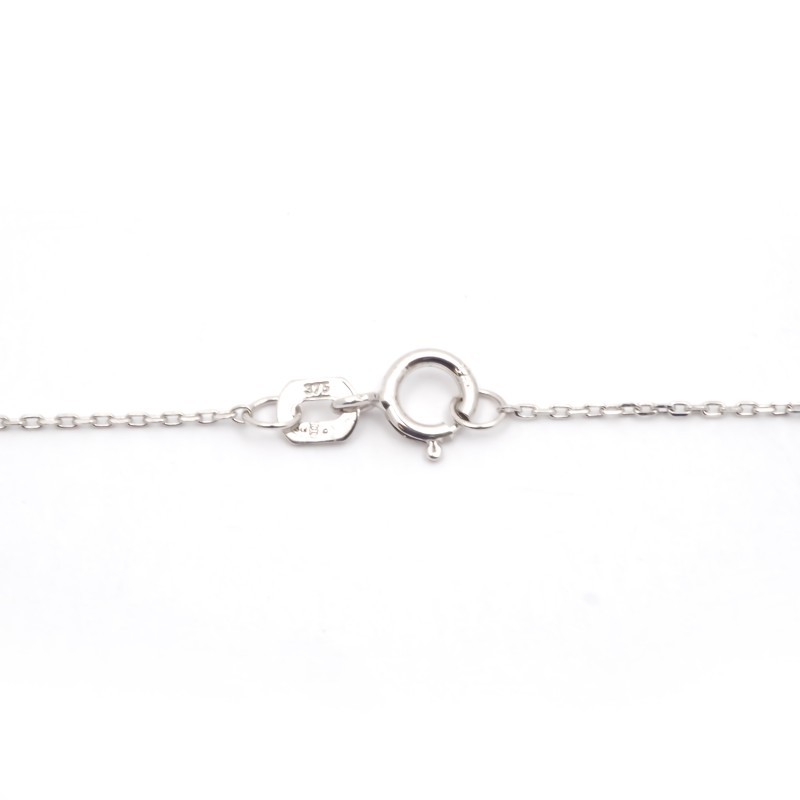 Collier Carador or blanc 375/000 formes sphériques oxyde