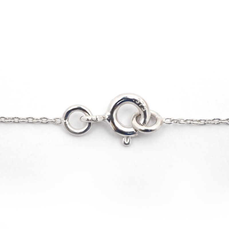 Collier Carador Or blanc 375/000e Larme et Oxyde solitaire