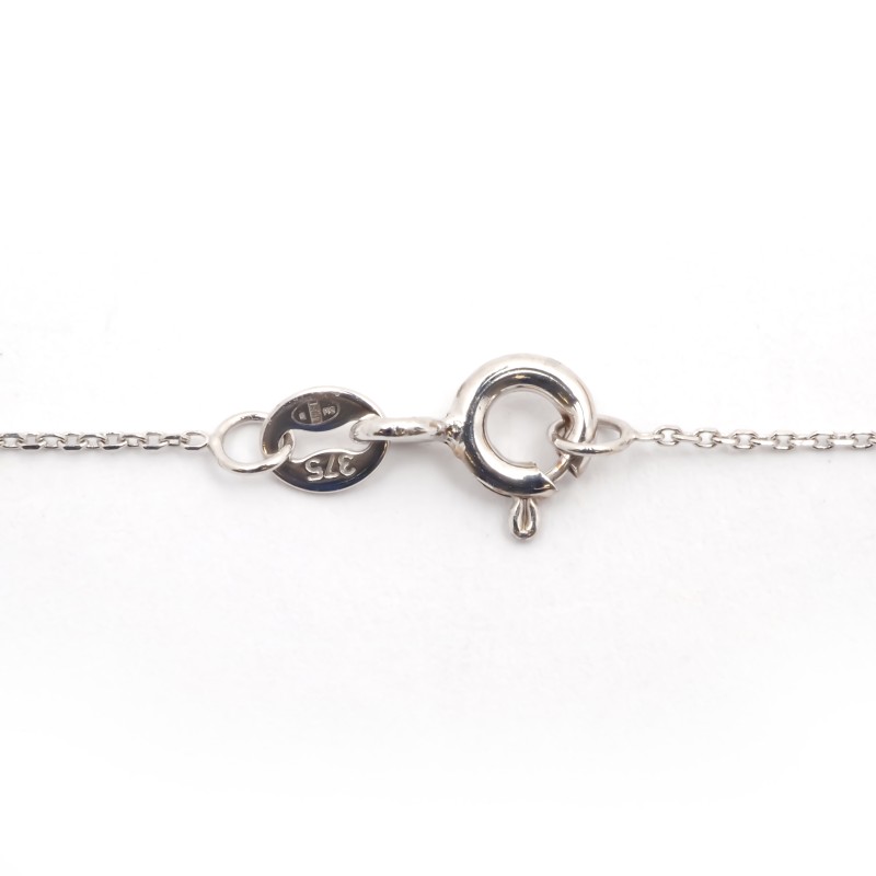 Collier Carador chaine et pendentif or blanc 375/000 et oxyde de zirconium