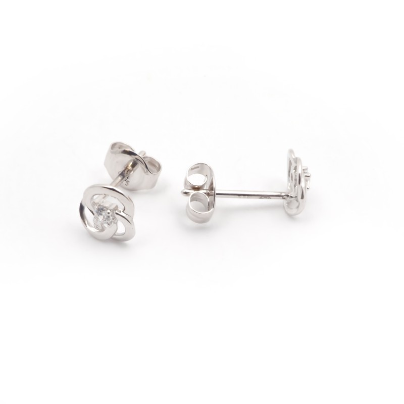 Boucles d'oreilles en or blanc 375/000 et oxyde de zirconium