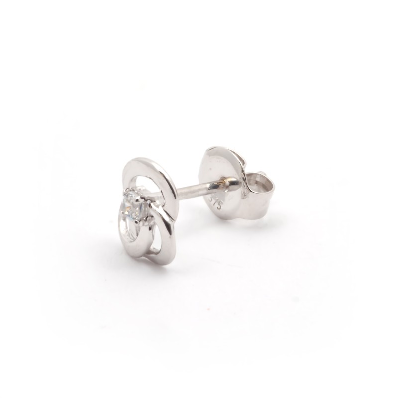 Boucles d'oreilles en or blanc 375/000 et oxyde de zirconium