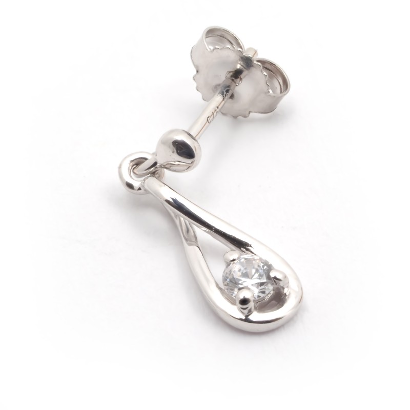BOUCLES D'OREILLES  CARADOR OR BLANC 375/000 OXYDE DE ZIRCONIUM