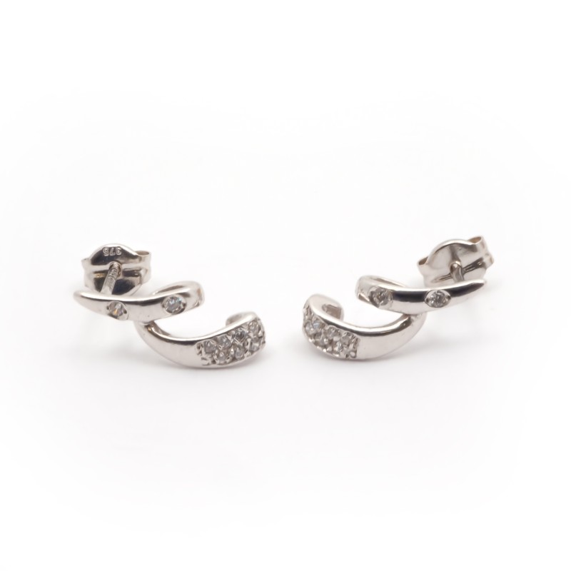 Boucles d'oreilles Carador Or blanc 375/000 et oxydes