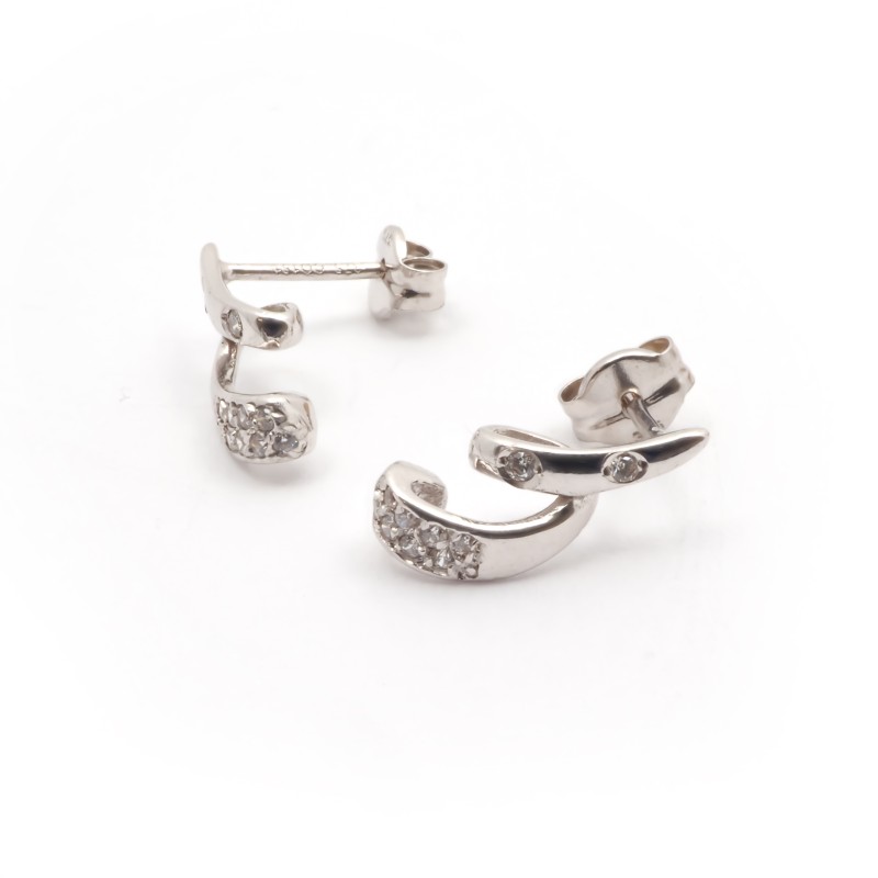 Boucles d'oreilles Carador Or blanc 375/000 et oxydes