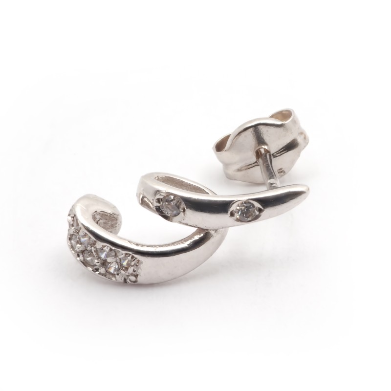 Boucles d'oreilles Carador Or blanc 375/000 et oxydes