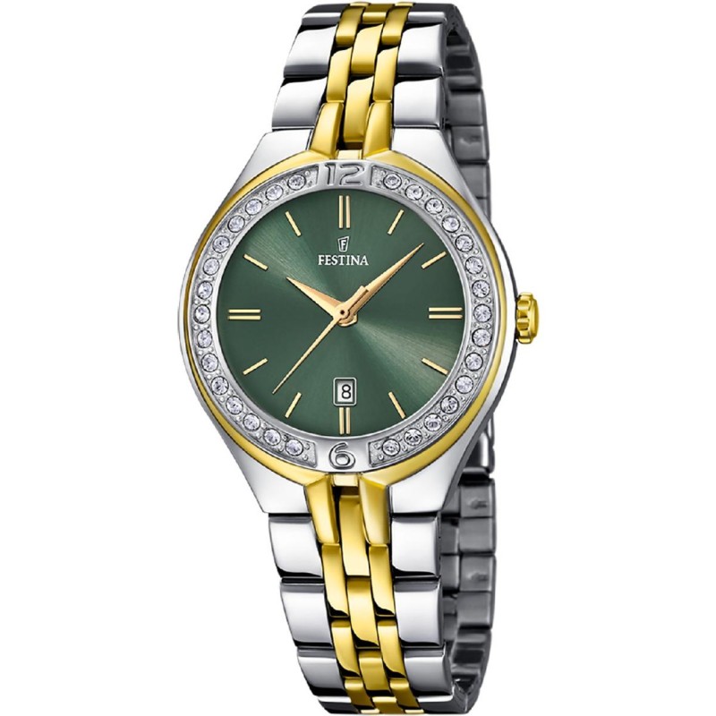 Montre Festina en Acier Argenté Vert