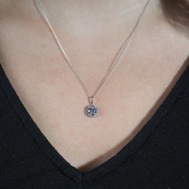 Collier Carador baroques or blanc 375/000 et oxydes de zirconium