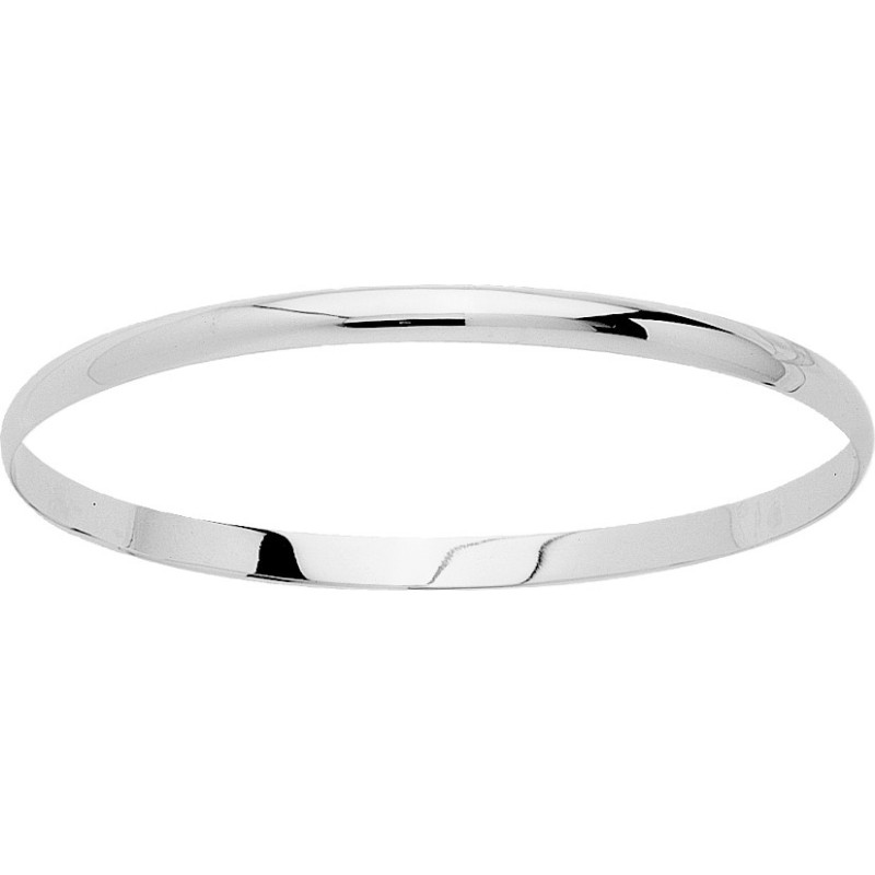 JONC CARADOR FEMME MASSIF PLAT OR BLANC 750/000