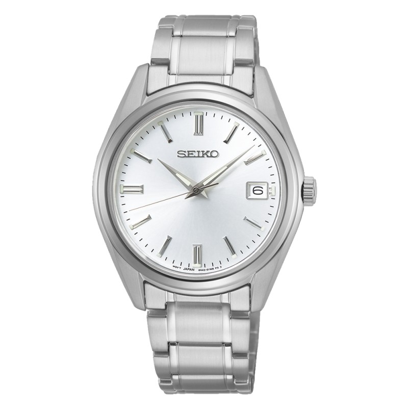 Montre Mixte Seiko en acier avec cadran blanc
