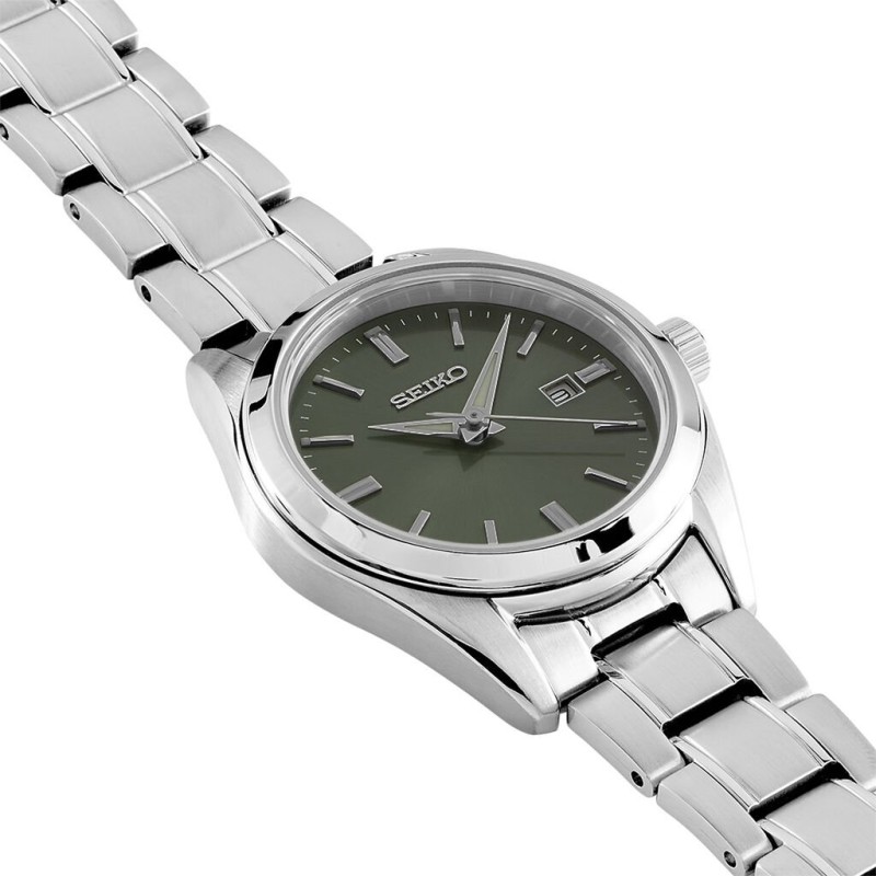 Montre Homme Seiko bracelet en acier et cadran kaki